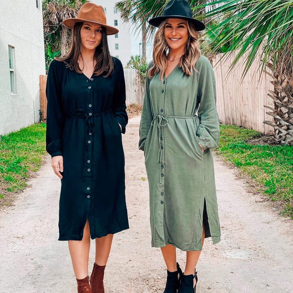 Olive green maxi dress
